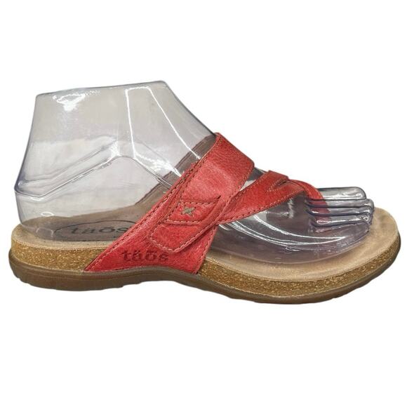 Taos Women’s Perfect Red Leather Thong Sandal Size US 6 - Picture 1 of 11